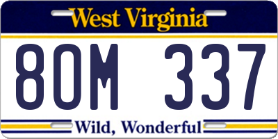 WV license plate 8OM337