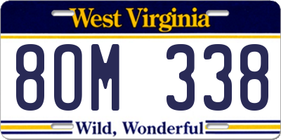 WV license plate 8OM338