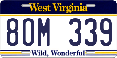 WV license plate 8OM339