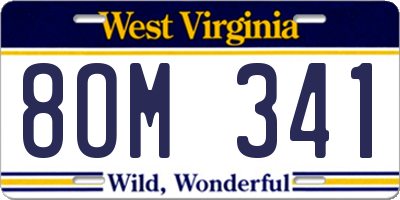 WV license plate 8OM341