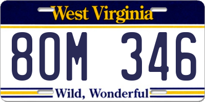 WV license plate 8OM346