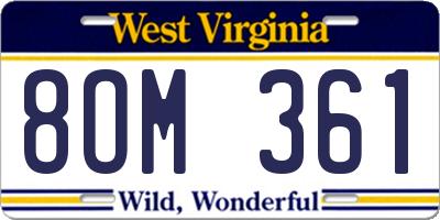 WV license plate 8OM361