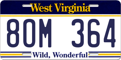 WV license plate 8OM364