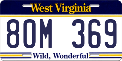 WV license plate 8OM369