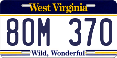 WV license plate 8OM370