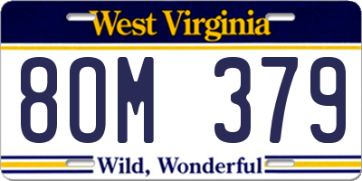 WV license plate 8OM379