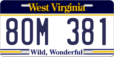 WV license plate 8OM381