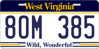 WV license plate 8OM385