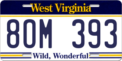 WV license plate 8OM393
