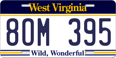 WV license plate 8OM395
