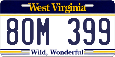 WV license plate 8OM399