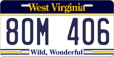 WV license plate 8OM406