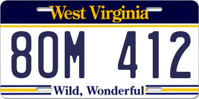 WV license plate 8OM412