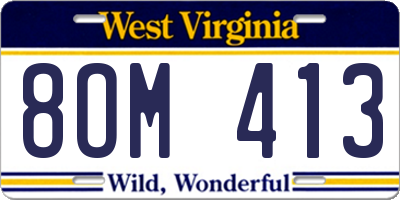 WV license plate 8OM413