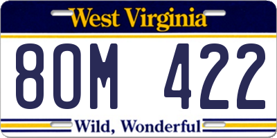 WV license plate 8OM422