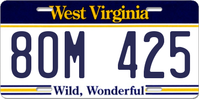 WV license plate 8OM425