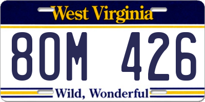 WV license plate 8OM426