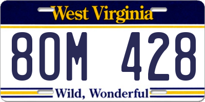 WV license plate 8OM428
