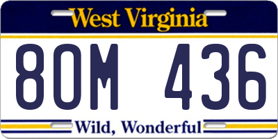 WV license plate 8OM436