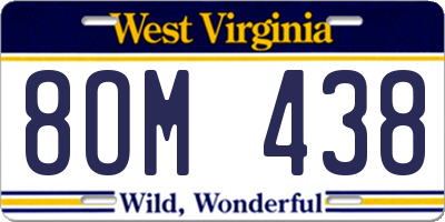 WV license plate 8OM438