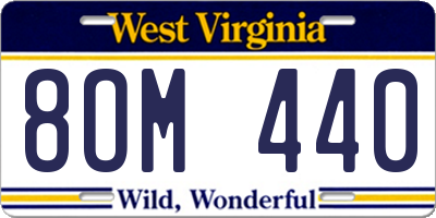 WV license plate 8OM440