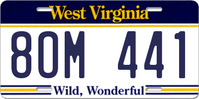 WV license plate 8OM441