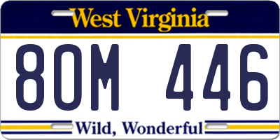 WV license plate 8OM446