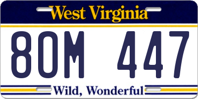 WV license plate 8OM447