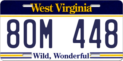 WV license plate 8OM448