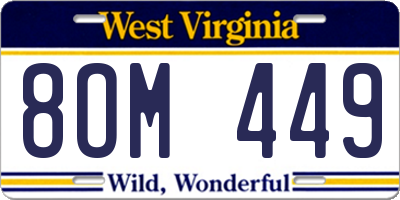 WV license plate 8OM449
