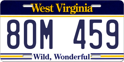 WV license plate 8OM459