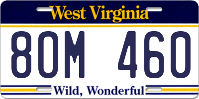 WV license plate 8OM460