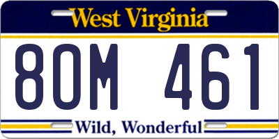 WV license plate 8OM461