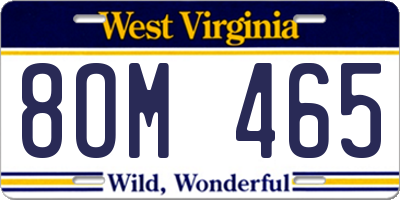 WV license plate 8OM465