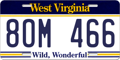 WV license plate 8OM466