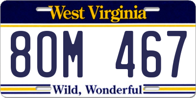 WV license plate 8OM467