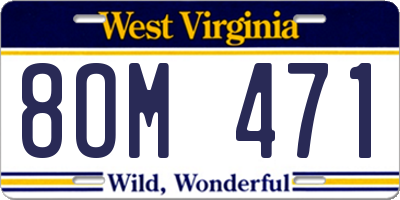 WV license plate 8OM471