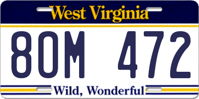 WV license plate 8OM472