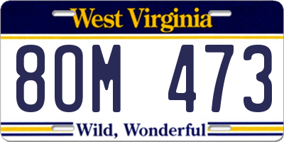 WV license plate 8OM473