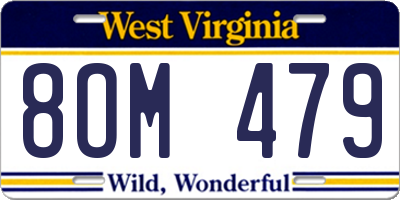 WV license plate 8OM479