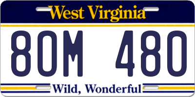 WV license plate 8OM480