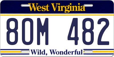WV license plate 8OM482