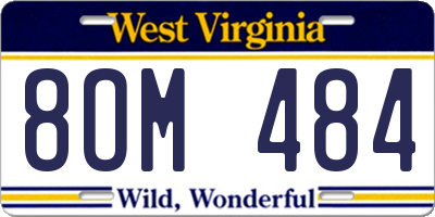 WV license plate 8OM484