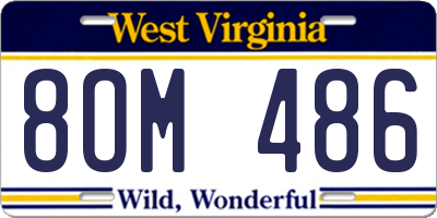 WV license plate 8OM486