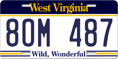 WV license plate 8OM487