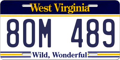 WV license plate 8OM489