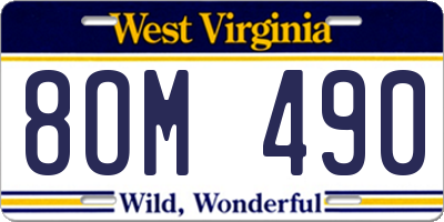 WV license plate 8OM490