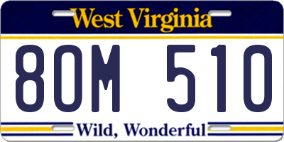 WV license plate 8OM510