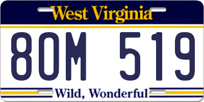 WV license plate 8OM519