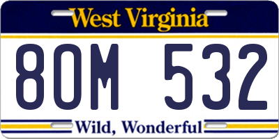 WV license plate 8OM532